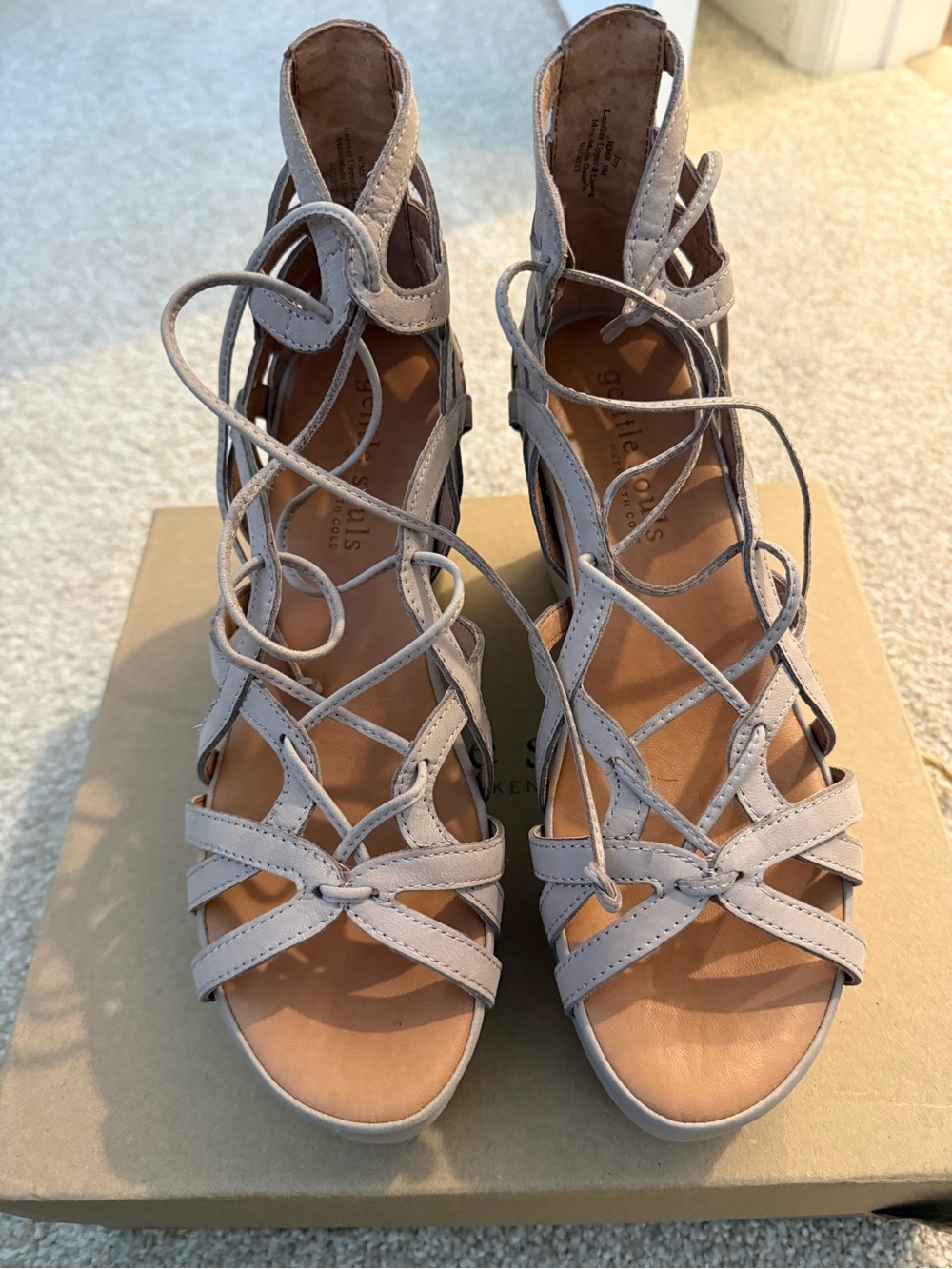 Gentle Souls “joy” Lace-Up Gladiator Sandals